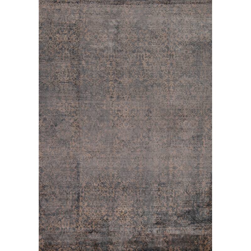 Multi-Color Abstract Indian Area Rug Handmade Wool Carpet - 7'11"x 10'1"