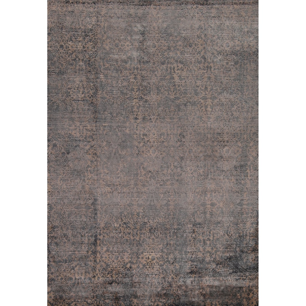 Multi-Color Abstract Indian Area Rug Handmade Wool Carpet - 7'11"x 10'1"