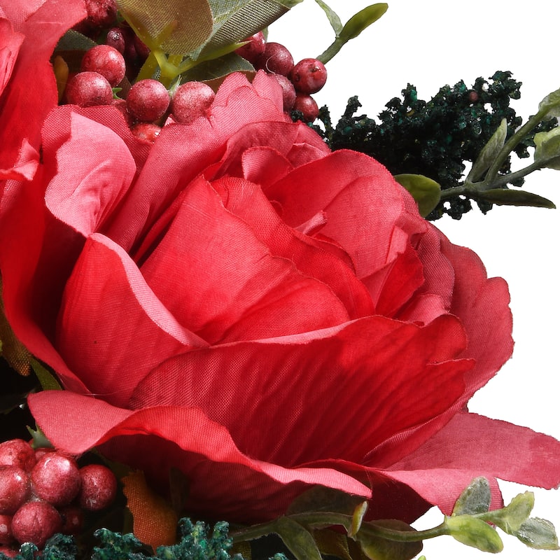 National Tree Company 19 in. Red Rose Bundle