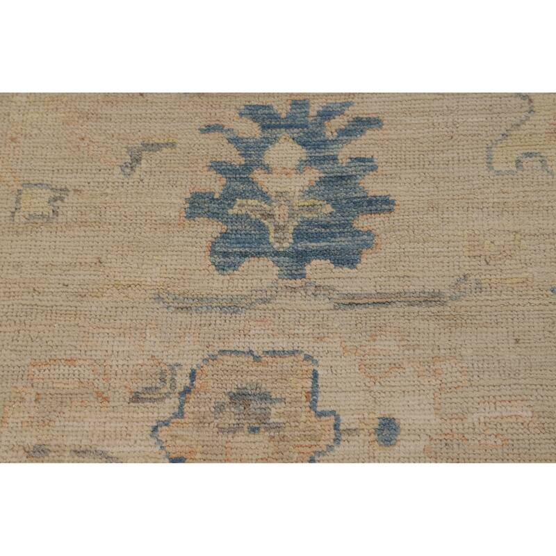 Beige Oriental Oushak Turkish Area Rug Hand-Knotted Wool Carpet - 8'0"x 9'8"