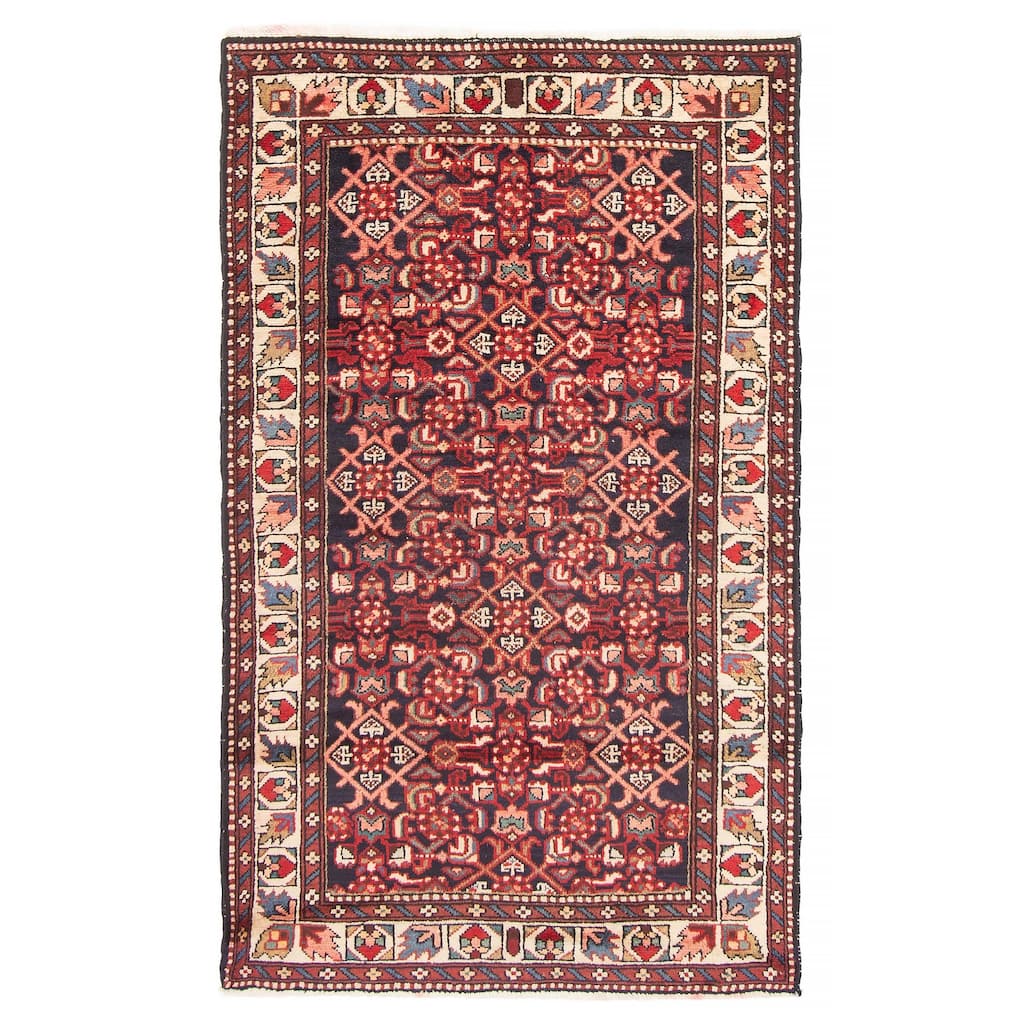 ECARPETGALLERY Hand-knotted Andelz Navy Wool Rug - 3'4 x 5'5