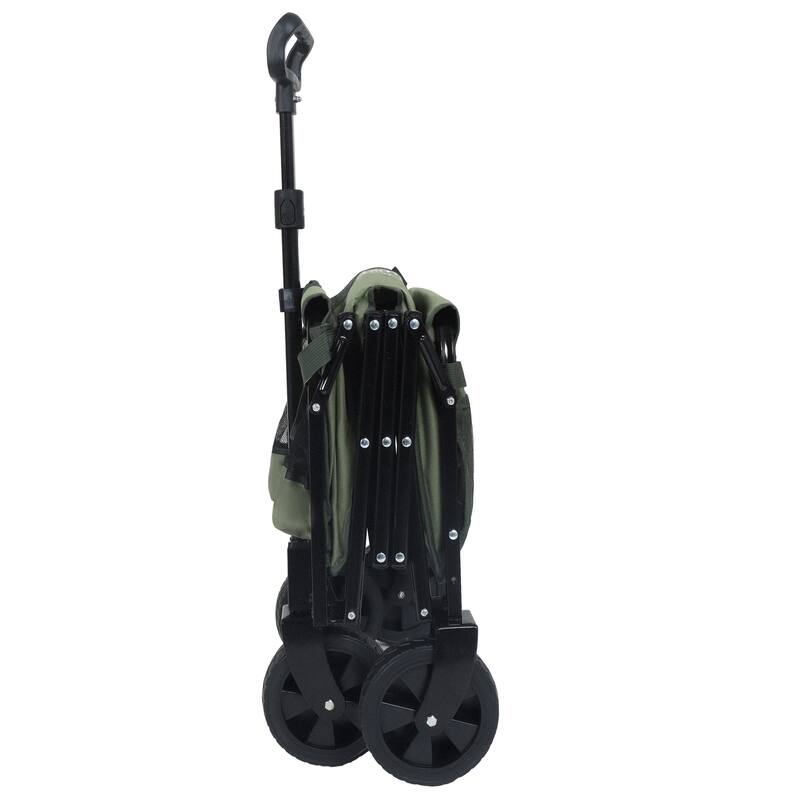 Expandable Dual-Layer Utility Wagon with 100% Extra Space - Grocery Cart for Camping, Shopping, Sports, Gardening, Fishing