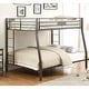 preview thumbnail 1 of 1, Limbra Full-over-Queen Black Metal Bunk Bed