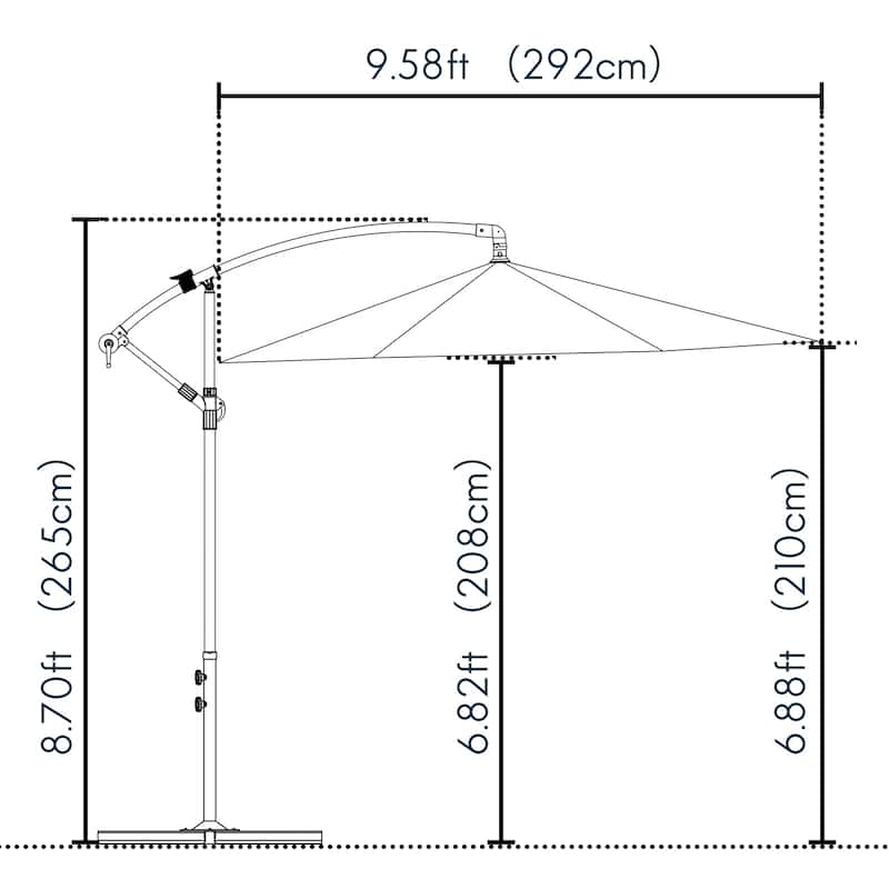 Aspen 10-foot Offset Cantilever Hanging Patio Umbrella