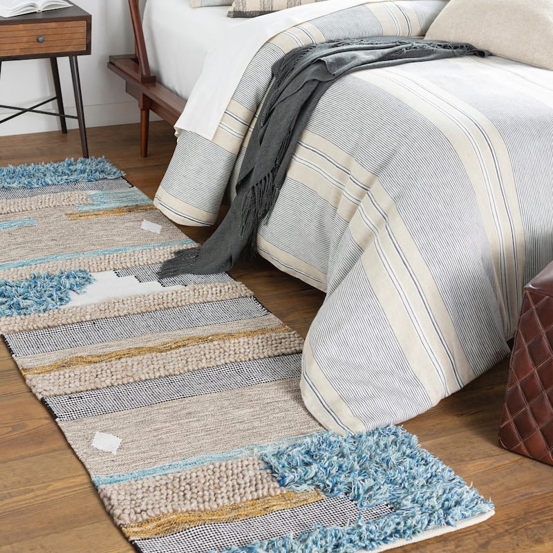 Pavan Handmade Bohemian Striped Area Rug