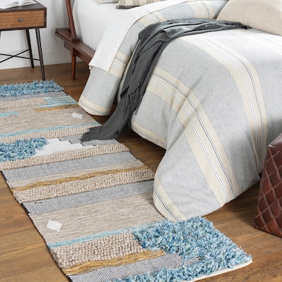 Pavan Handmade Bohemian Striped Area Rug
