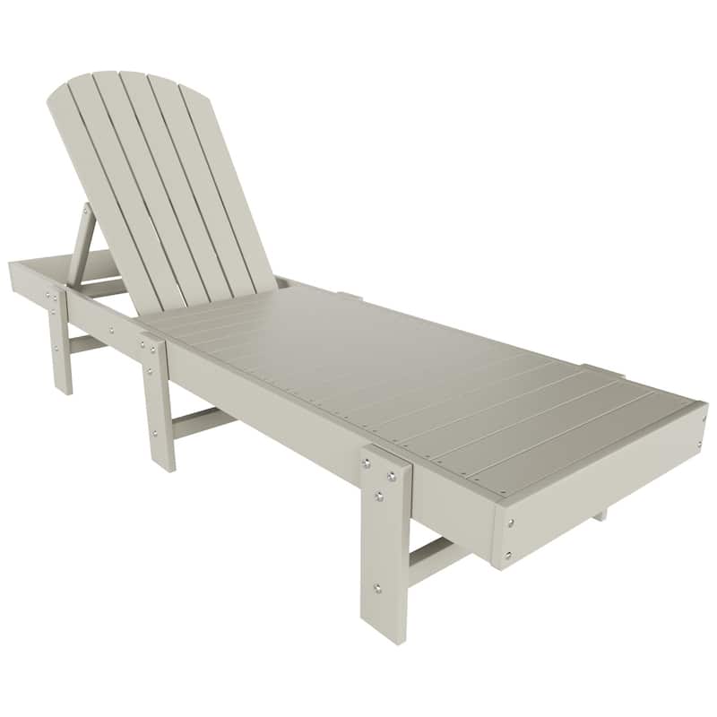 Altura Armless Poly Eco-Friendly All Weather Reclining Chaise Lounge - Sand