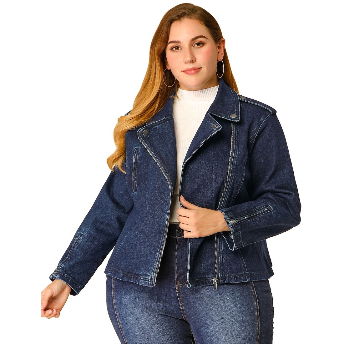 plus size denim motorcycle jackets