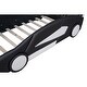 preview thumbnail 12 of 10, Race Car Shaped Platform Bed Twin Bed Frame Creativity Kids Bed Wood Slat Support Upholstered Bed with Backrest