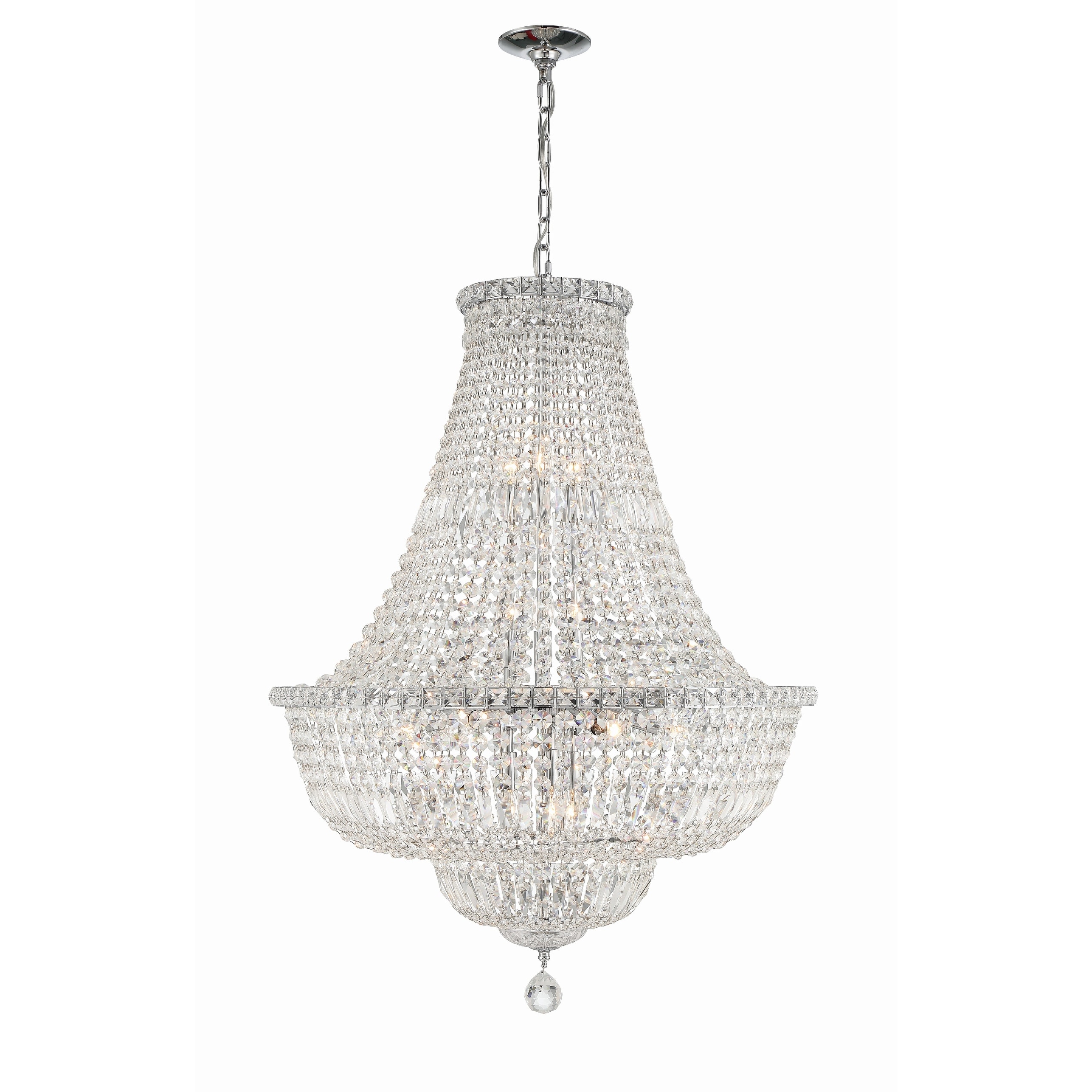 Roslyn 15 Light Polished Chrome Chandelier - 28"W x 38"H
