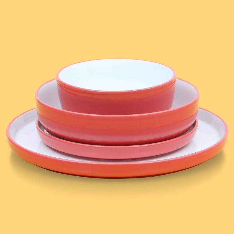 Sur La Table Kitchen Essentials 16-Piece Two-Tone Porcelain Dinnerware Set