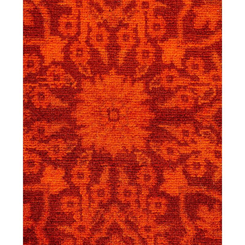 Overdyed One-of-a-Kind Hand-Knotted Area Rug - Orange - 5' 0" x 5' 0"