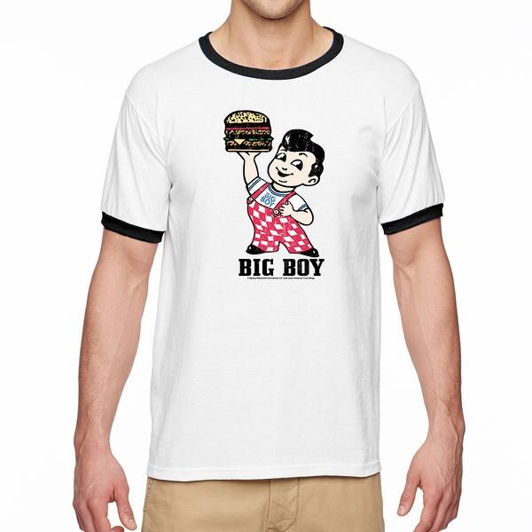 Shop Big Boy Standing Men S White Ringer Tee Overstock 17065339