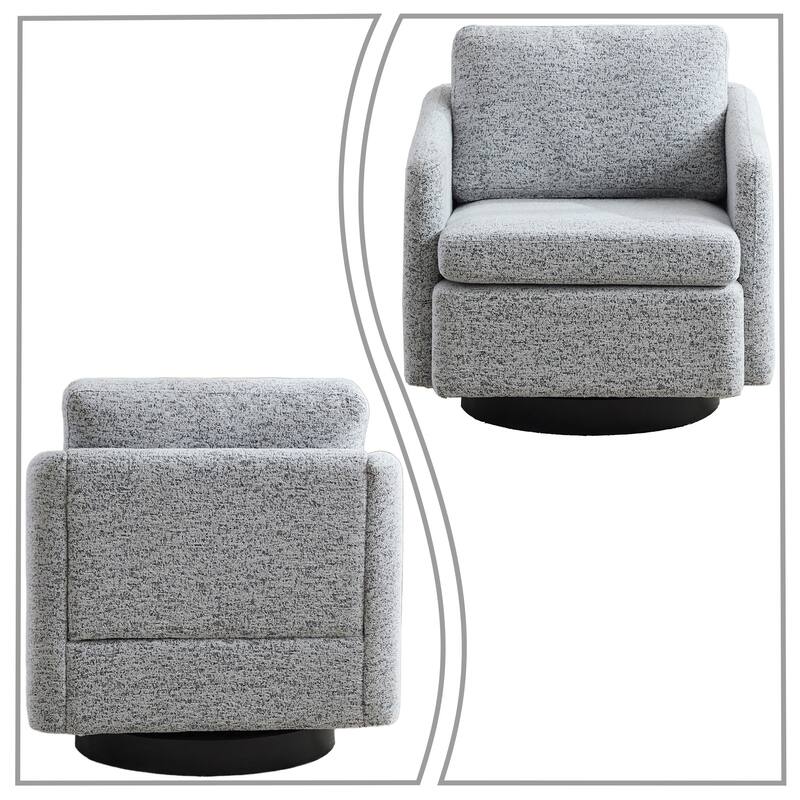Classic 360 Degree Swivel Chenille Upholstered Accent Arm Chair Waiting Room Reception Chair