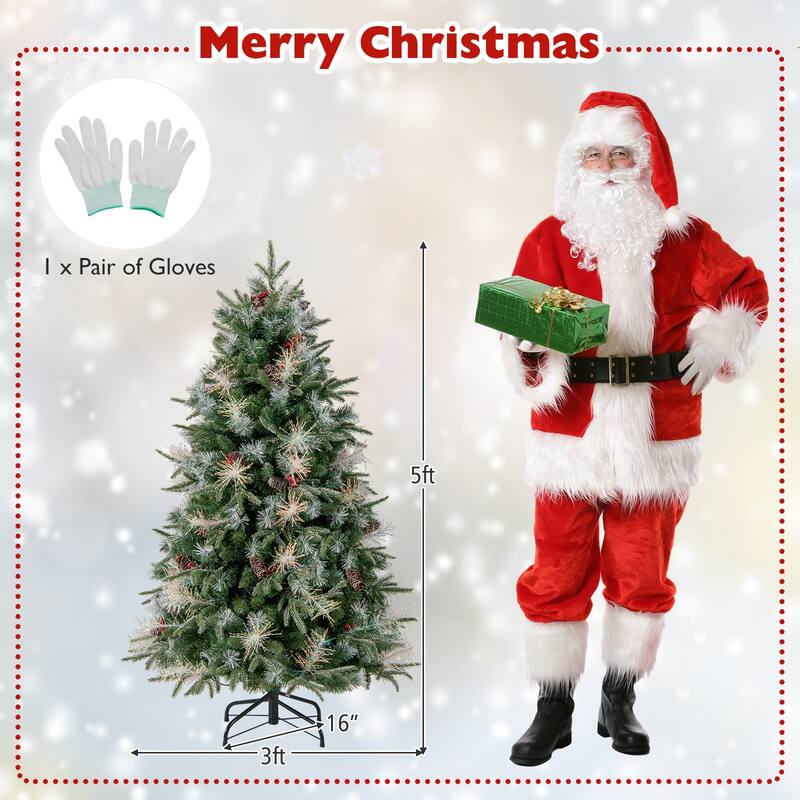 Costway 5/6/7 FT Artificial Christmas Tree with 602/806/1072 Branch - Green - See Details