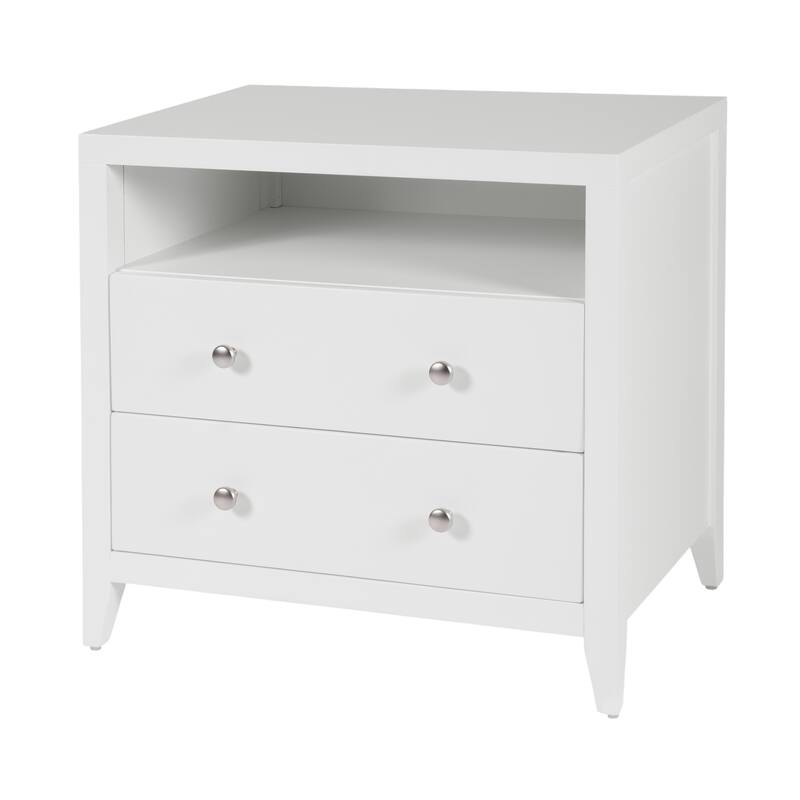 Dana 28 in. W Rectangular Wood 2 Drawer Nightstand with Top Shelf