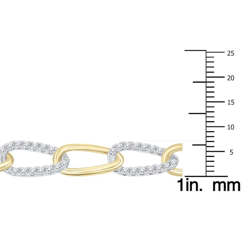 Marquee 1 1/2 Carat TW Diamond Bracelet in 14K Two Tone Gold