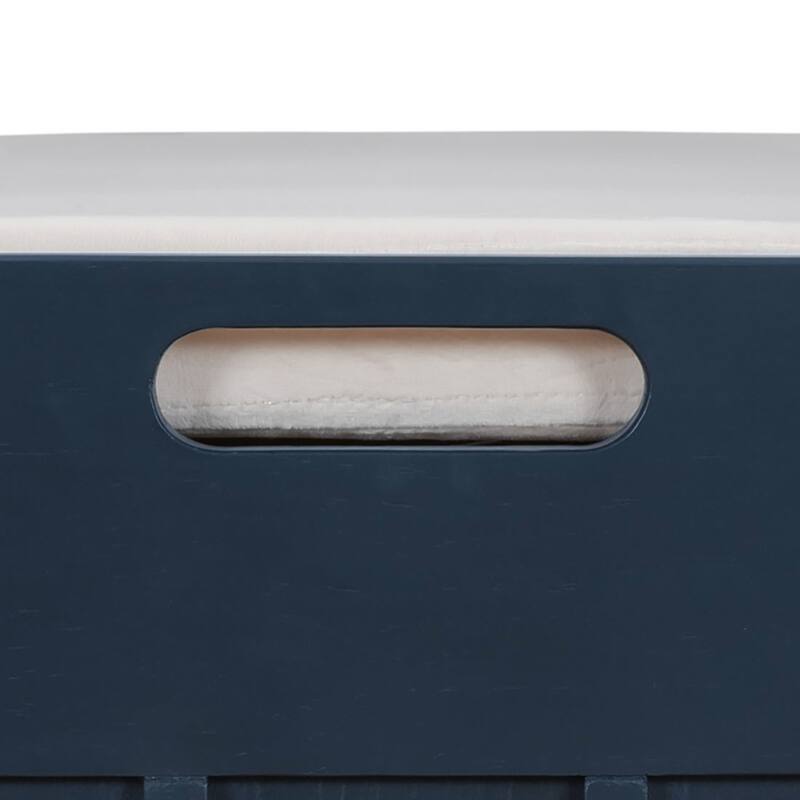 Classic Modern Storage Bench with Two Cabinets and Flip-Top Storage