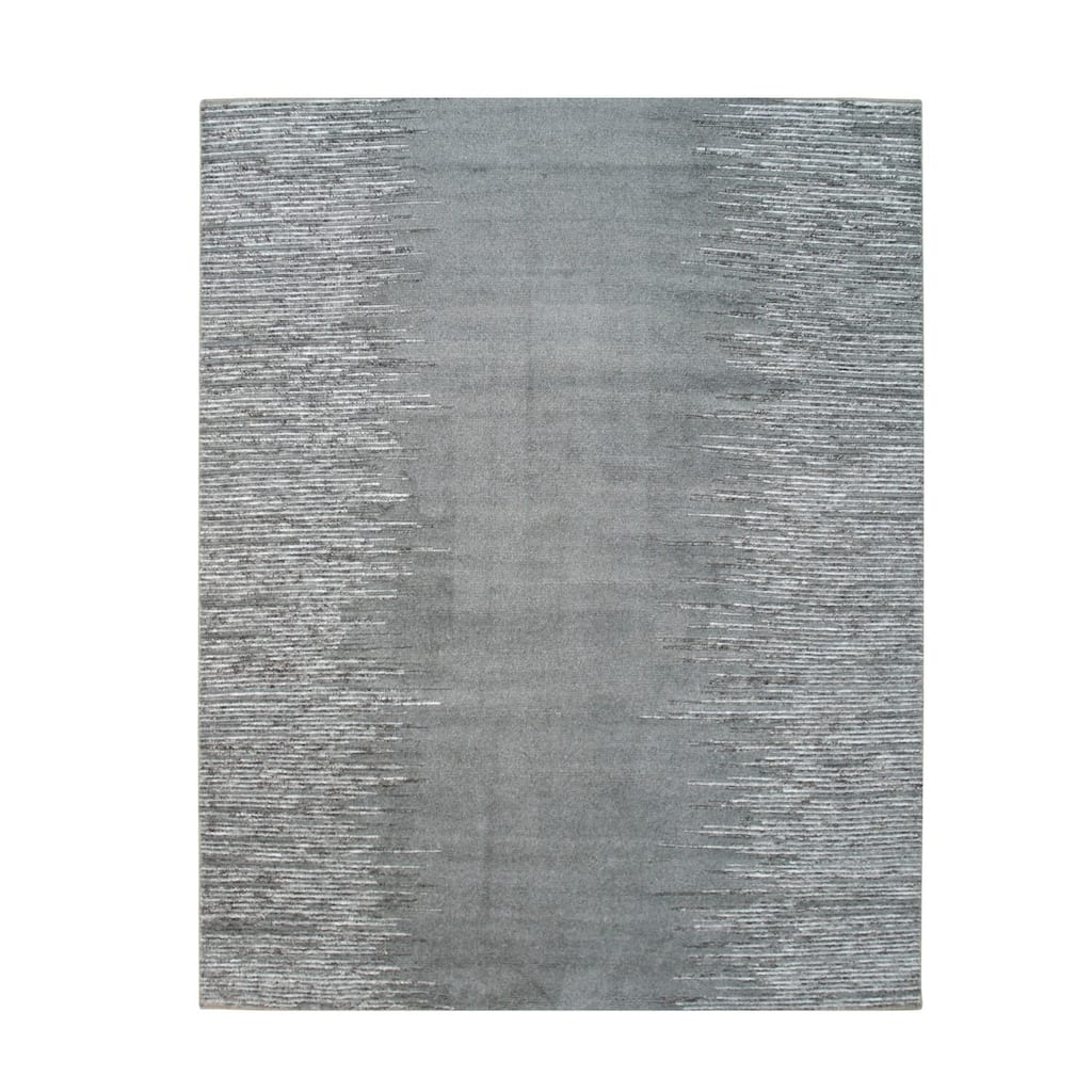 Hand-Knotted Wool Handknotted Rug, 6' x 9', Gray Area Rug, Elegant Modern Design for Any Room in Your Home - L