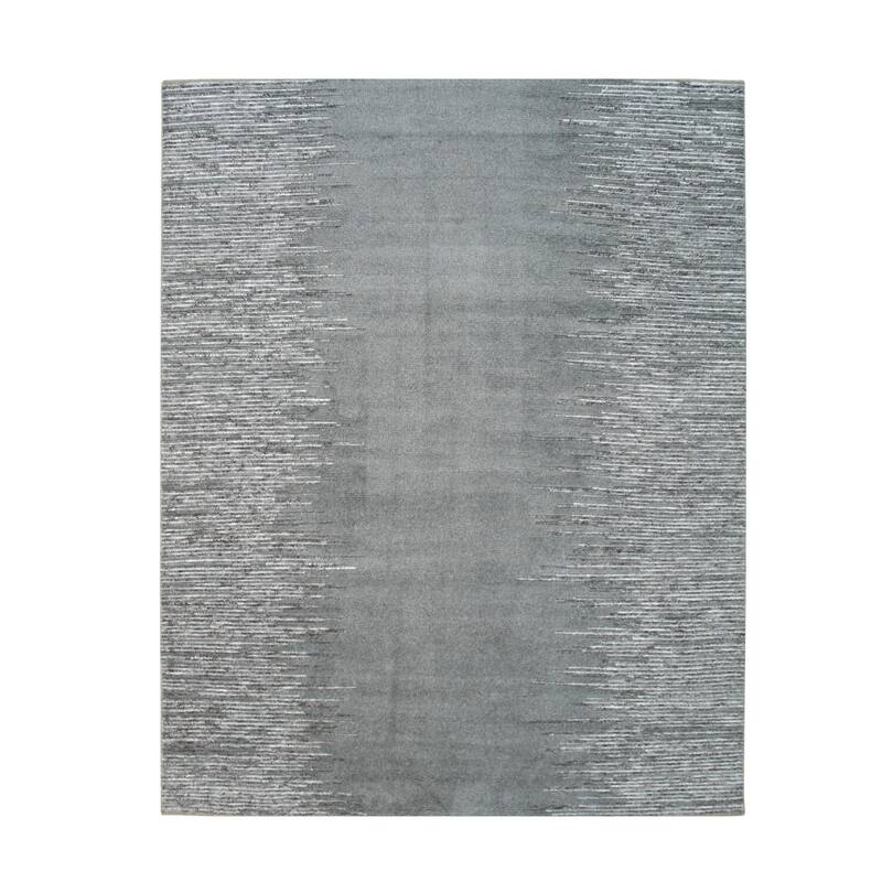 Hand-Knotted Wool Handknotted Rug, 6' x 9', Gray Area Rug, Elegant Modern Design for Any Room in Your Home - L