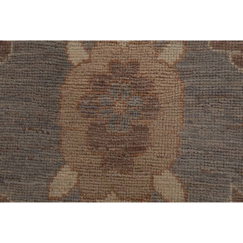 Hand Knotted Oriental 100% Wool Carpet Transitional Medallion Greys & Charcoal Oushak Area Rug - 14' 3'' X 10' 0''