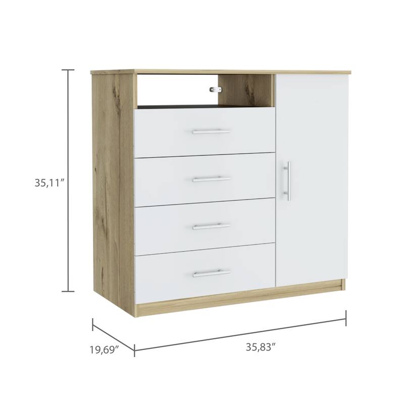 FM Furniture Carolina Dresser with 4 Drawers