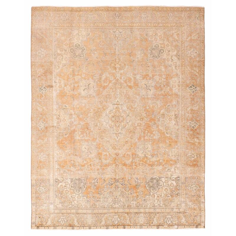 ECARPETGALLERY Hand-knotted Antalya Vintage Brown Wool Rug - 9'10 x 12'9