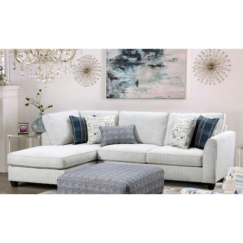 Furniture of America Frias Contemporary Cream Linen-like Sectional