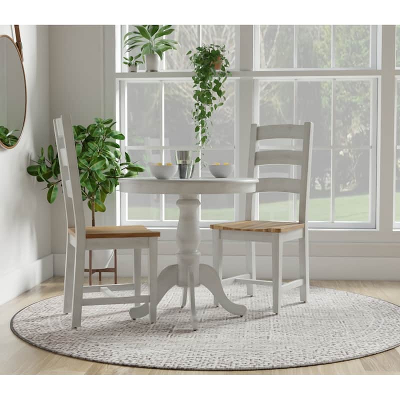Carolina Living Fairview 30" Round Pedestal Dining Table - Whitewash