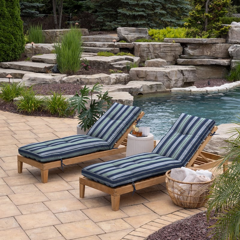 ARDEN Outdoor Plush Modern Tufted Chaise Cushion, 76 x 22