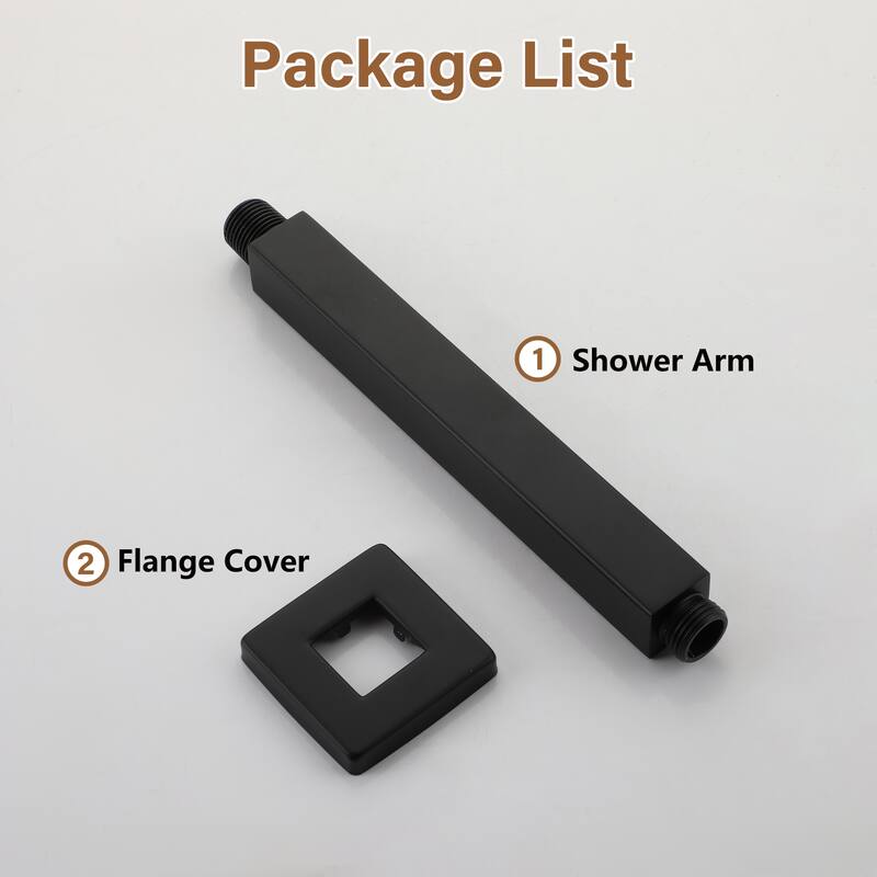 8 in. Square Ceiling Mount Standard Shower Arm and Flange