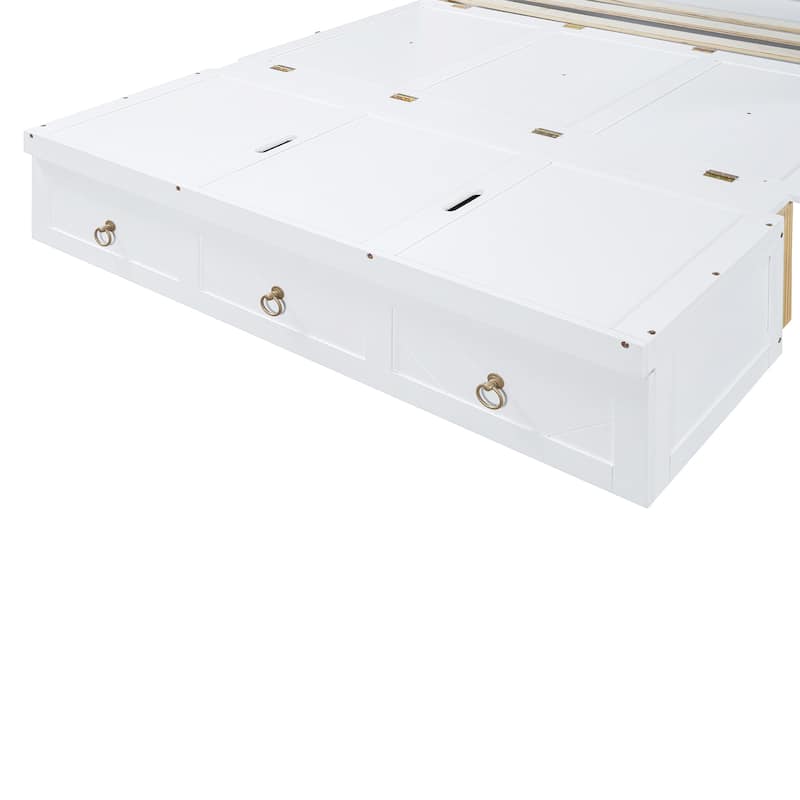 Queen Size Space-Saving Murphy Bed with USB & Large Drawer
