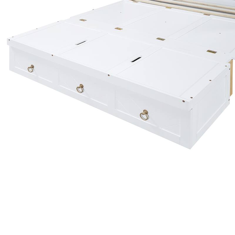 Space-Saving Queen Murphy Bed with Built-in USB Charging, Large Storage Drawer & Dual Finish Options