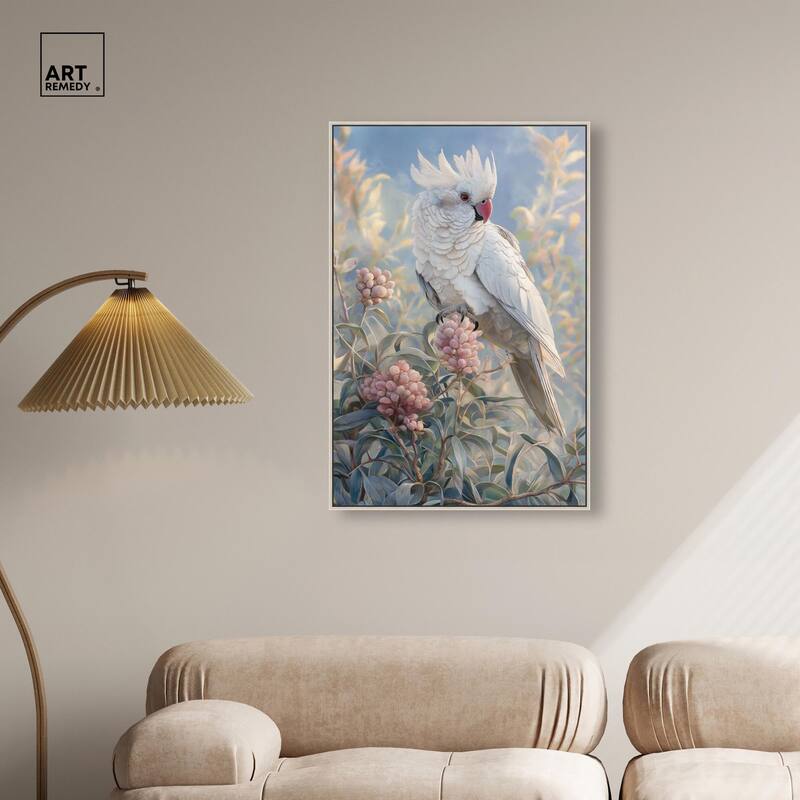 Cockatoo and Blossoms Canvas by Art Remedy
