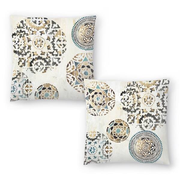 Rounded I and Rounded Ii Set of 2 Decorative Pillows On Sale Bed