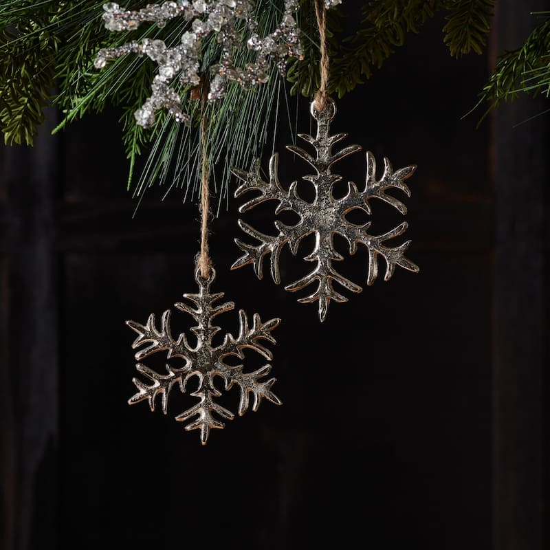 Snowflake Christmas Ornaments - 4.75" - Silver - 12ct