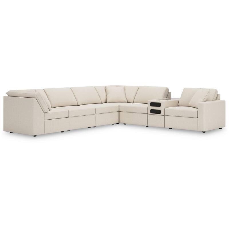 Signature Design by Ashley Modmax 7-Piece Sectional with Audio Console - 138" W x 86" D x 36" H - Beige
