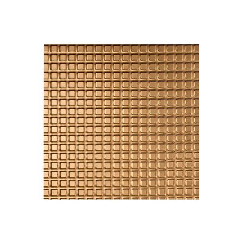FASÄDE Square Decorative Vinyl 2ft x 2ft Lay in Ceiling Panel in Polished Copper (5 Pack) - 12in x 12in Sample - Polished Copper