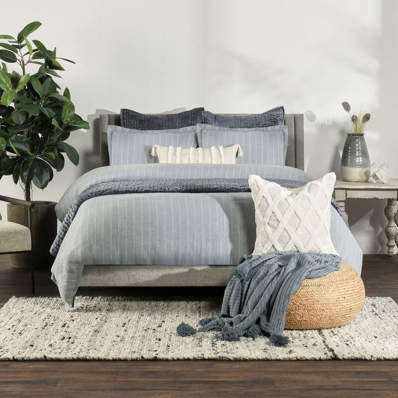 Loomis Heathered Wool Area Rug by Kosas Home - 5x8 - Ivory, Gray