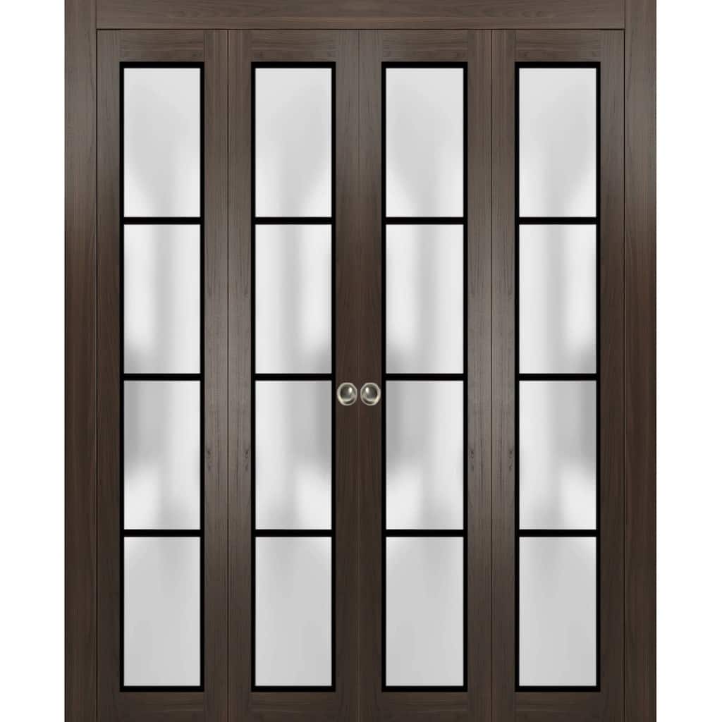 Double Bi-fold Doors Planum 2132 Chocolate Ash Sturdy Tracks