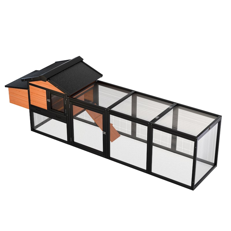 Wooden Chicken Coop, Large Outdoor Hen House with Nesting Box Poultry Cage