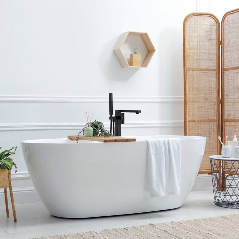 WOWOW Single-Handle Freestanding Tub Faucet with Handheld Shower