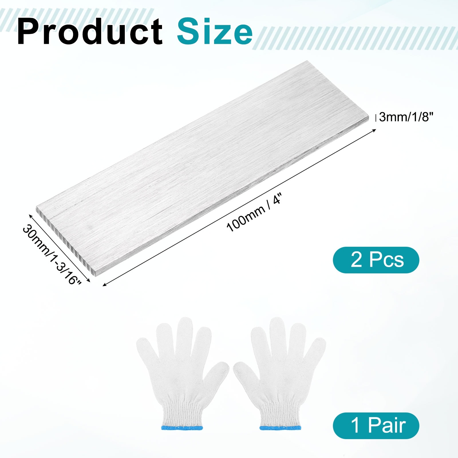 Stainless Steel Flat Bar Brushed Finish Trim Strips Sheets for Kitchen DIY Craft Making