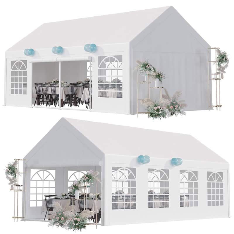 Outdoor Wedding Canopy Tents for Parties with Removable Sidewalls & 3 Storage Bags, Waterproof Gazebo Shelter - 13*26 Ft