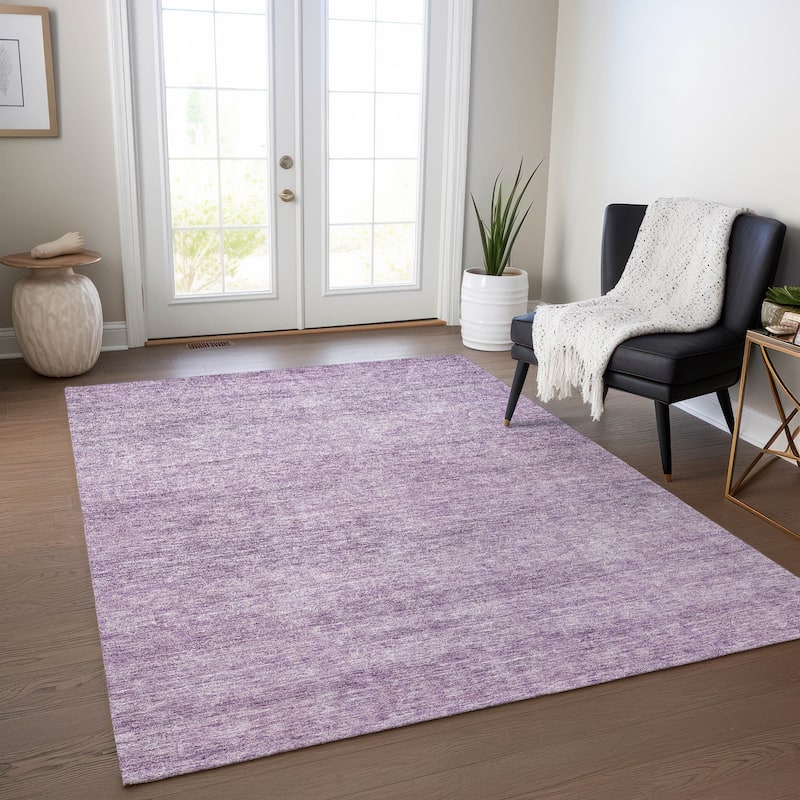 Machine Washable Indoor/ Outdoor Ombre Solid Chantille Rug - Lavender - 3' x 5'