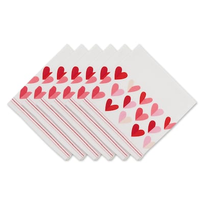 DII Two Hearts Print Napkin (Set of 6) - Napkin Set