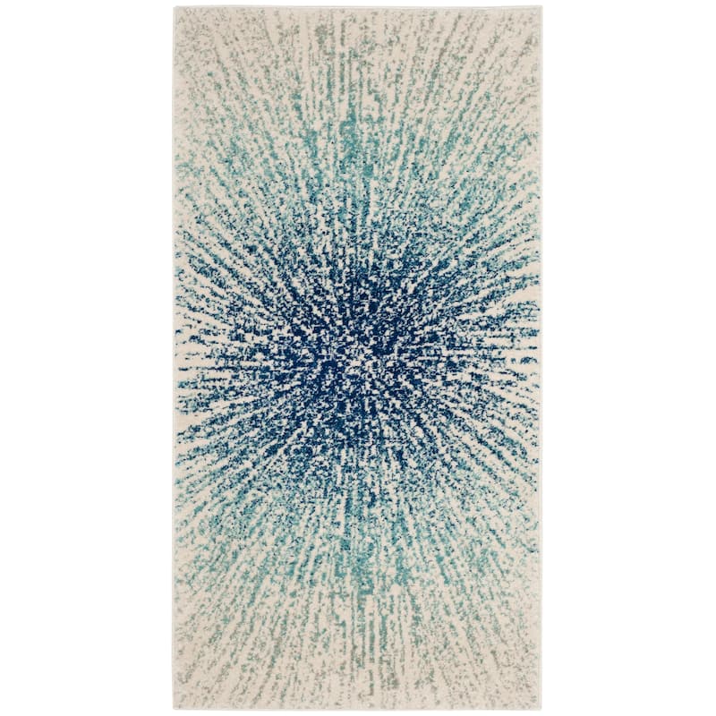 SAFAVIEH Evoke Juli Abstract Boho Burst Rug - 2'2" x 4' - Royal/Ivory