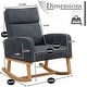 preview thumbnail 111 of 171, HOMYKA 28" Wide Rocking Chair for Nursery with Solid Wood Leg