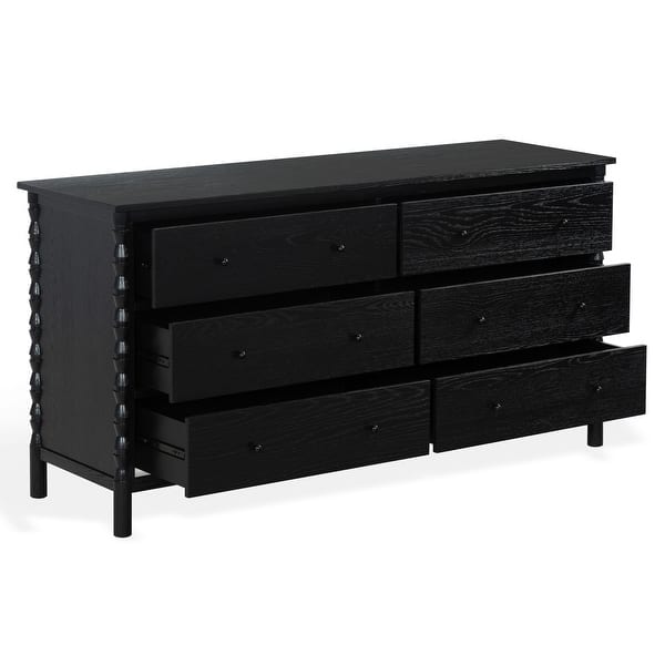 black 6-drawer dresser under $200 SAFAVIEH Couture Alyssabelle with 6 Drawers & Carved Spindle Details Quality MDF boards for busty Forever 21 black mini SIZE:2/3Y (26)