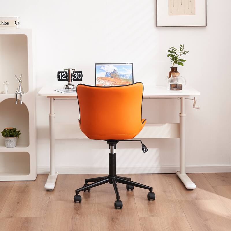 Armless Office Chair Swivel Home Office Desk Chairs with Wheels